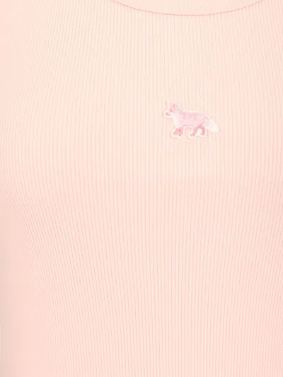 MAISON KITSUNÉ RIBBED TANK TOP TOPS ROSE 