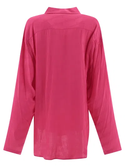 Balenciaga Women Shirt With Jacquard Logo In Pink