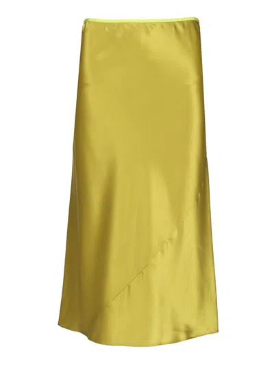 Dries Van Noten Silk Midi Skirt Skirts Green