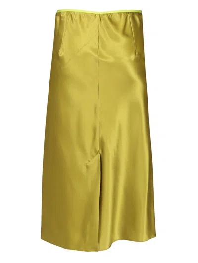 Dries Van Noten Silk Midi Skirt Skirts Green
