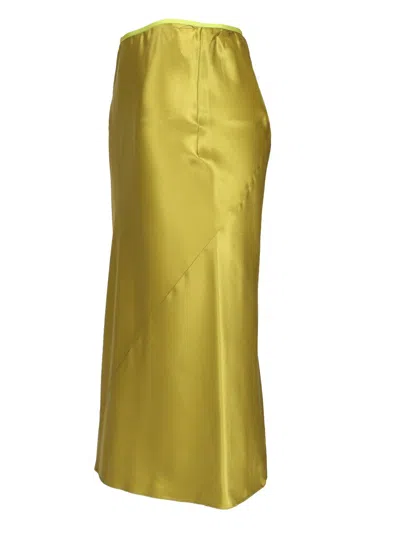 Dries Van Noten Silk Midi Skirt Skirts Green
