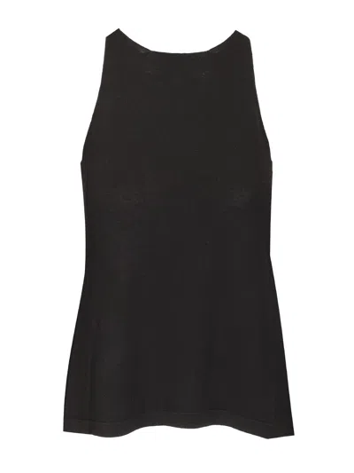 Shop 's Max Mara Slalom Knit Viscose Tank Top Tops Black