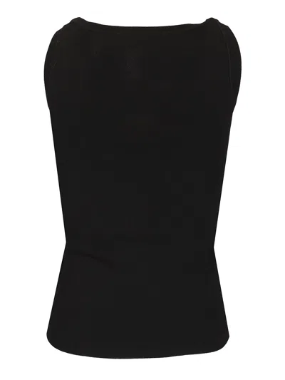 Max Mara Sleeveless Top With Logo Tops Black