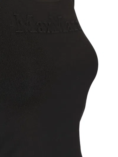 Max Mara Sleeveless Top With Logo Tops Black