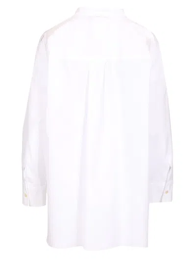 S Max Mara Straight Poplin Shirt Shirts White