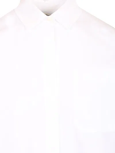 S Max Mara Straight Poplin Shirt Shirts White