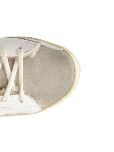Golden Goose Snakers Super Star Leather Sabot White And Taupe In White