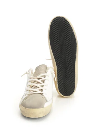 Golden Goose Snakers Super Star Leather Sabot White And Taupe In White
