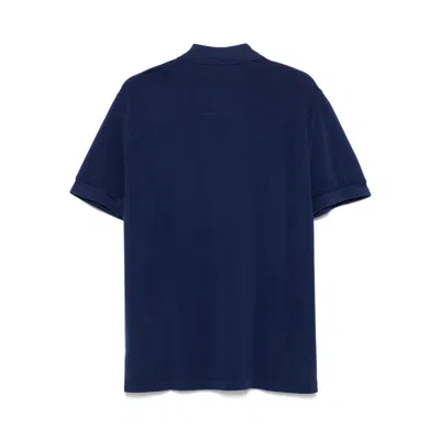 Tom Ford Blue Polo T-shirt With Embroidered Tone On Tone Logo In Cotton Man
