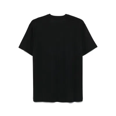 Tom Ford Blue Crew Neck T-shirt With Embroidered Logo In Cotton Blend Man In Black