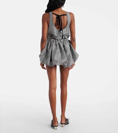 Ganni Skirt With Balloon Effect And Gingham Pattern In Multi