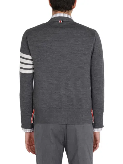 Thom Browne Men Cardigan With Inlay 4bar