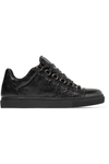 BALENCIAGA ARENA CRINKLED-LEATHER SNEAKERS
