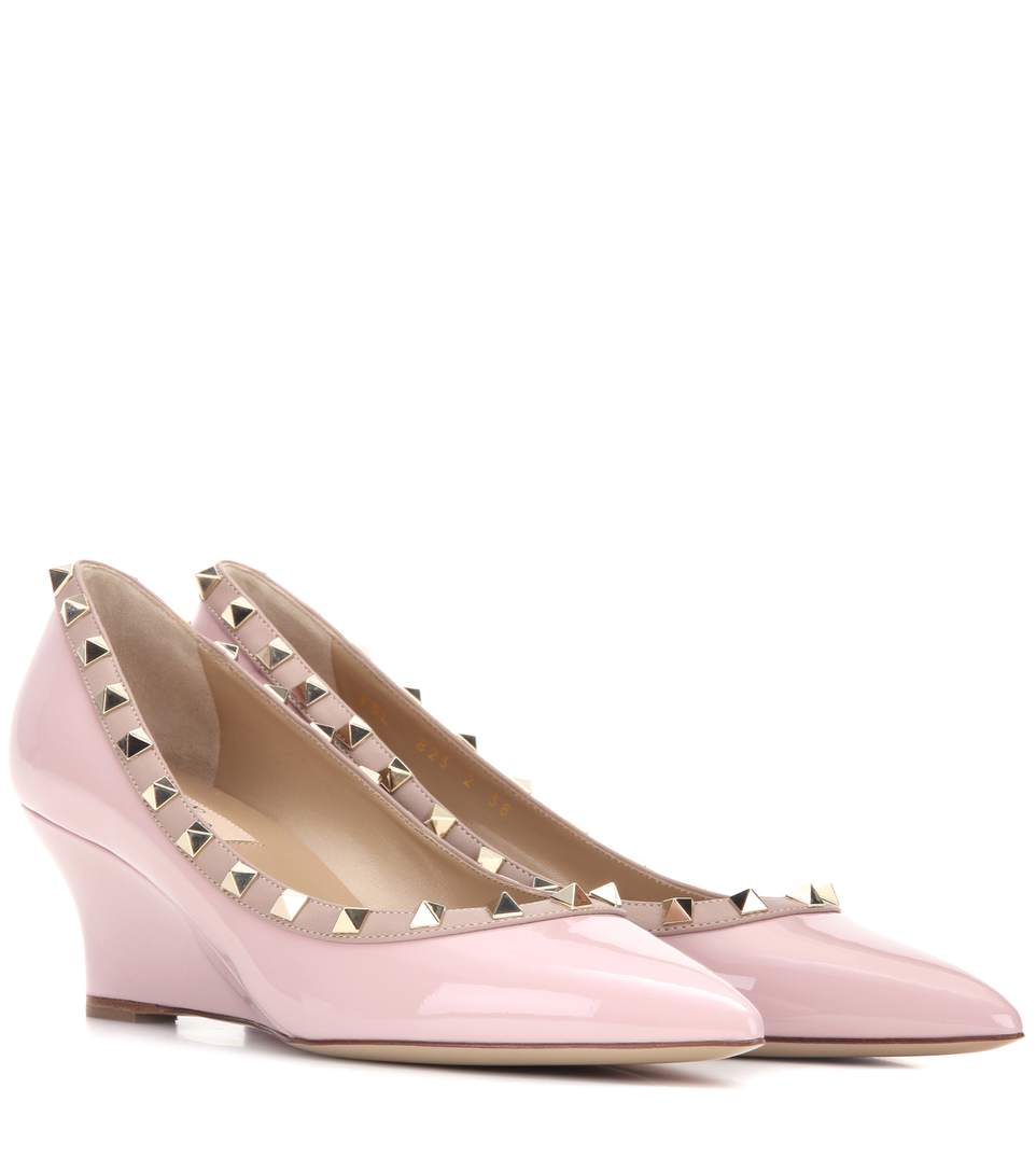 valentino rockstud wedge pump
