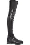 FENDI Quilted stretch-leather over-the-knee boots