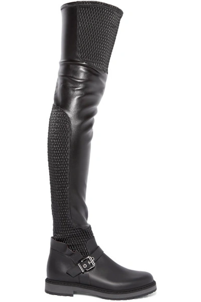 Shop Fendi Quilted Stretch-leather Over-the-knee Boots