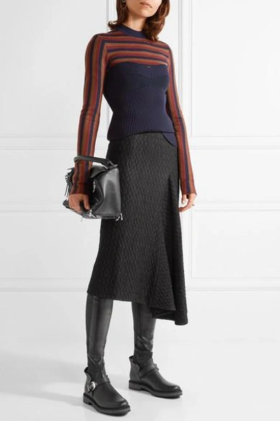 Shop Fendi Quilted Stretch-leather Over-the-knee Boots