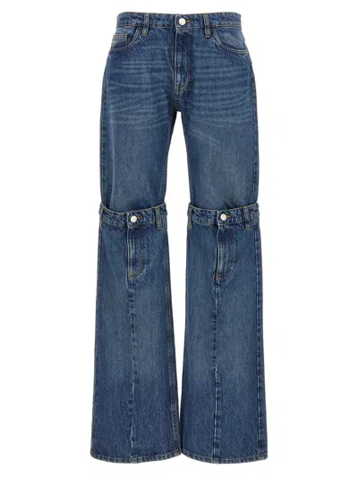 Coperni Flared Denim Trousers With Cut-out Detail