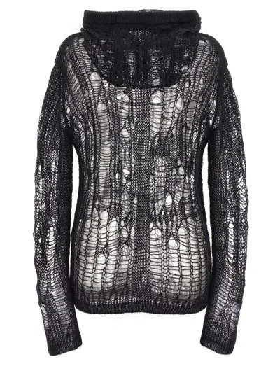 Rick Owens Spider Hoodie Sweaters And Cardigans Black In Black