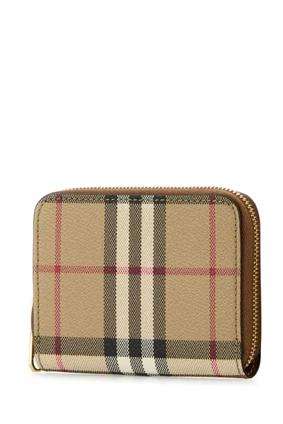Burberry Checkered Pattern Canvas Wallet