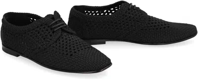 Dolce & Gabbana Black Lace-up Shoes With Woven Design