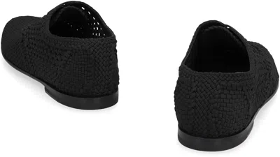 Dolce & Gabbana Black Lace-up Shoes With Woven Design