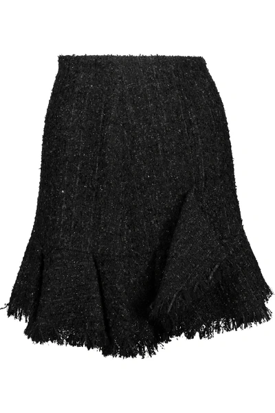 Goen J Ruffled Metallic Bouclé-tweed Mini Skirt