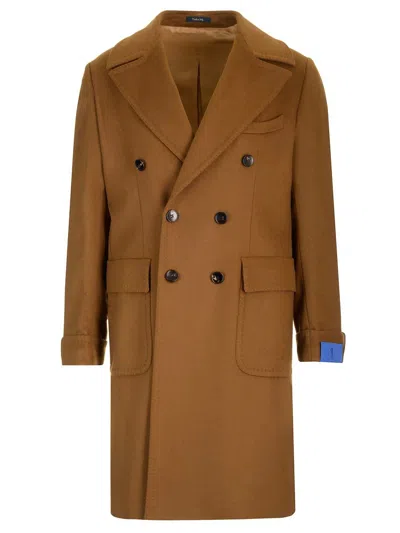 Guarinucci Ulster Tobacco Coat In Virgin Wool And Cashmere Coats Brown