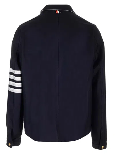 Thom Browne Wool Cashmere 4-bar Utility Jacket Jackets Blue