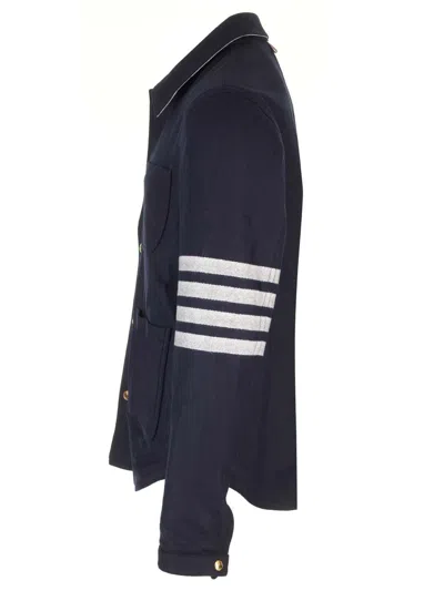 Thom Browne Wool Cashmere 4-bar Utility Jacket Jackets Blue