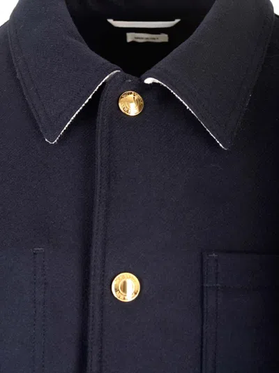 Thom Browne Wool Cashmere 4-bar Utility Jacket Jackets Blue