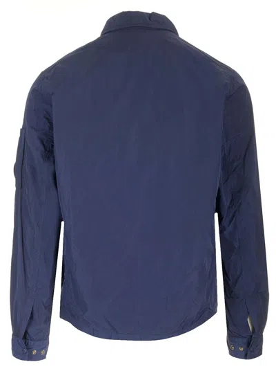 C.p. Company Overshirt In Chrome-r Recycled Nylon Jackets Blue In Blue