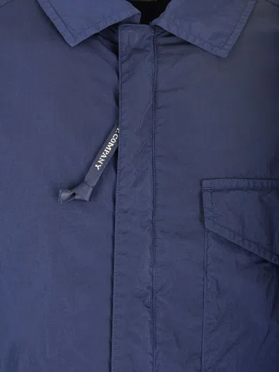 C.p. Company Overshirt In Chrome-r Recycled Nylon Jackets Blue In Blue