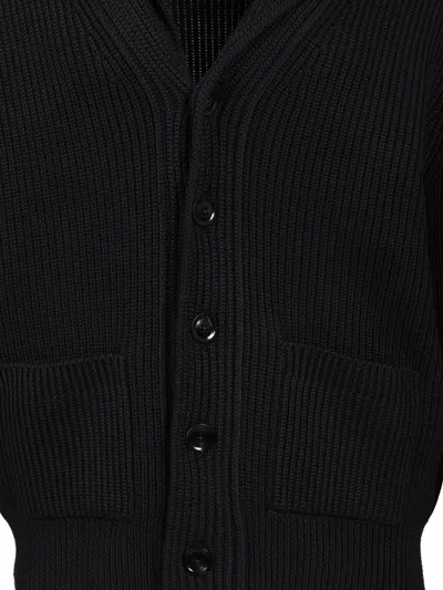 Shop Tom Ford Silk Merino Shawl Collar Cardigan Knitwear Black