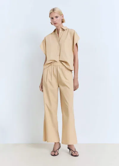 Mango Pantalon Droit 7/8 Marron Moyen - Femme - Xl -  In Neutral