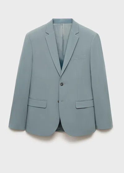 Mango Man Veste Costume París Super Slim-fit Vert D´eau - Homme - 52 -
