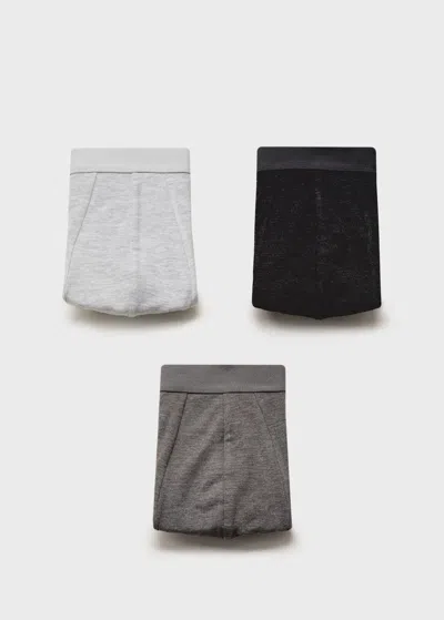 Mango Man Lot 3 Slips Combinés Gris - Homme - L -