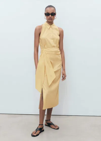 Mango Side Tie Sleeveless Maxi Shirtdress