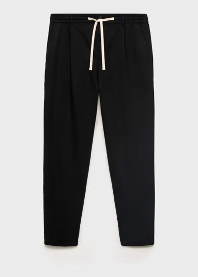 Mango Man Pantalon Slim Fit Lin Cordon Noir - Homme - 44 -