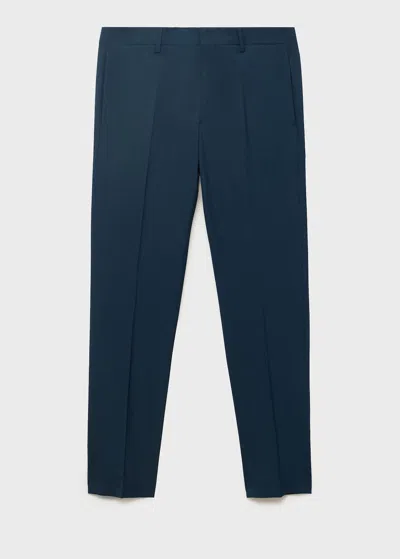 Mango Man Pantalon Costume Parí Super Slim-fit Bleu Indigo - Homme - 46 -