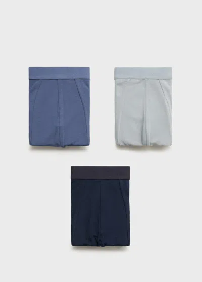 Mango Man Lot 3 Slips Combinés Bleu Marine - Homme - M -
