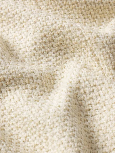 Frame Womens Cream Multi The Trim Cropped Wool-blend Jacket In Neutral