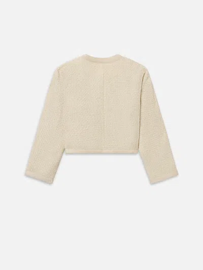 Frame Womens Cream Multi The Trim Cropped Wool-blend Jacket In Neutral