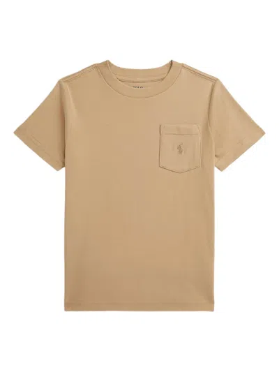 Polo Ralph Lauren Vintage Khaki/c8668 Brand-embroidery Crewneck Cotton-jersey T-shirt 3-7