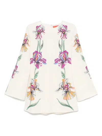 La Doublej Supremes Swing Floral Jersey Minidress