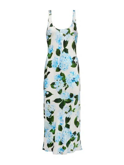 L Agence Akiya Satin Maxi Dress In Multi