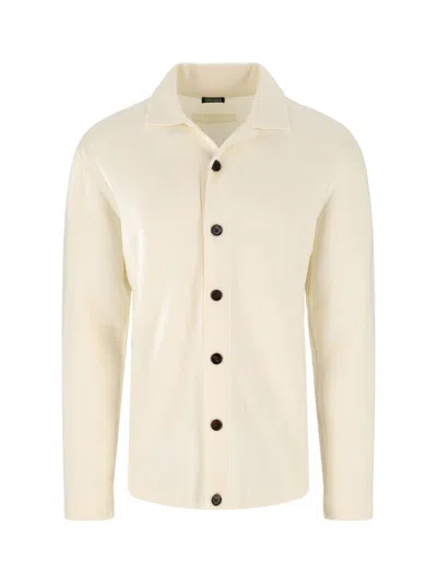 Shop Zegna Knit Shirt - Cream