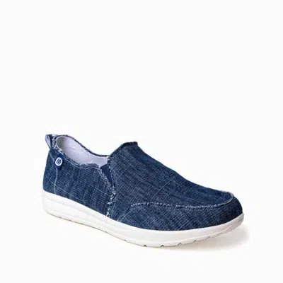MINNETONKA WOMEN'S EXPANSE CANVAS SLIP ON SHOES IN BLUE DENIM 