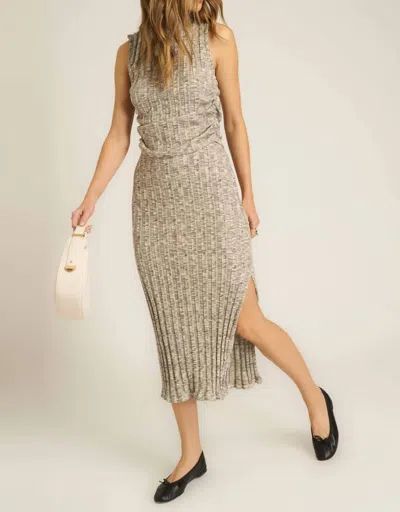 Project Social T Giorgia Funnel Neck Sweater Rib Tank In Mother Of Pearl