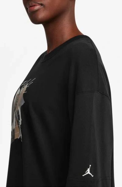 Jordan Flight Oversize Graphic T-shirt In Black